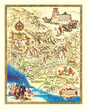 Vintage Map of Ventura County, Pennsylvania 1965