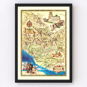 Vintage Map of Ventura County, Pennsylvania 1965