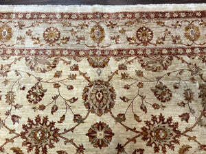 Pakistani Peshawar Rug 8x10, Pak Persian Traditional Oriental Carpet, Handmade, Wool, Allover Pattern