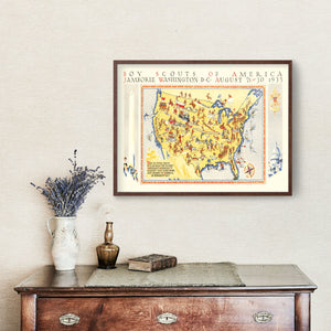 Vintage Boy Scouts Jamboree Map, 1935