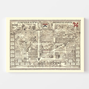 Vintage Map of University of Pennsylvania, 1933