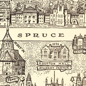 Vintage Map of University of Pennsylvania, 1933