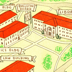 Vintage Map of Emory University Atlanta, 1940