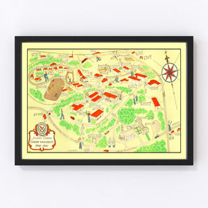 Vintage Map of Emory University Atlanta, 1940