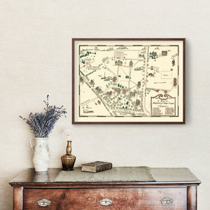 Vintage Map of Middlebury College, 1933
