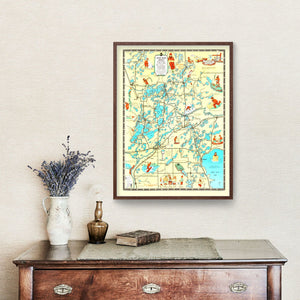 Vintage Map of Crow Wing County, Minnesota 1946
