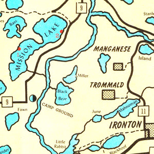 Vintage Map of Crow Wing County, Minnesota 1946