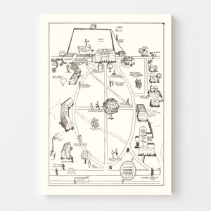 Vintage Map of Howard College, 1943
