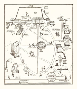 Vintage Map of Howard College, 1943