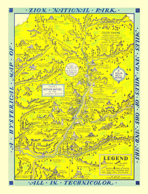 Vintage Map of Zion National Park, 1939