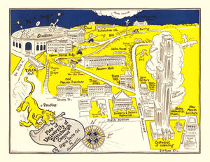 Vintage Map of University of Pittsburgh, 1935