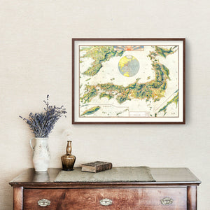 Vintage Map of Japan 1921