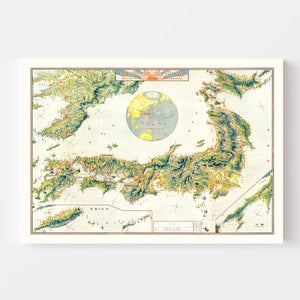 Vintage Map of Japan 1921