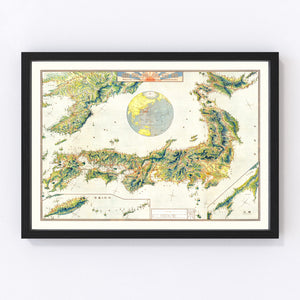 Vintage Map of Japan 1921