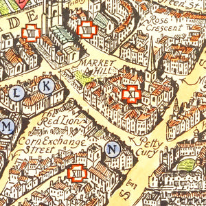 Vintage Map of Cambridge, England 1929