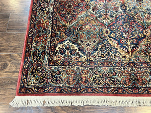 Karastan Multicolor Panel Kirman Rug #717, Wool Karastan Rug 5' 9" x 9', Vintage Multipanel Kirman, Original Karastan Collection 700 Series