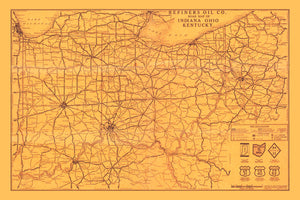 Vintage Map of Kentucky 1925
