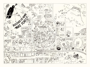 Vintage Map of Wake Forest University, 1937