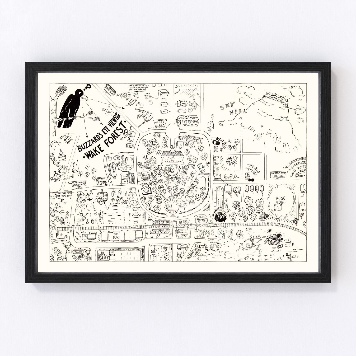 Vintage Map of Wake Forest University, 1937