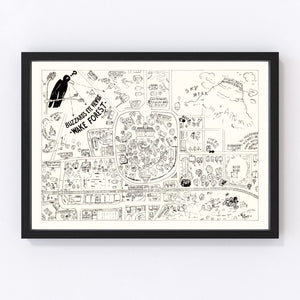 Vintage Map of Wake Forest University, 1937