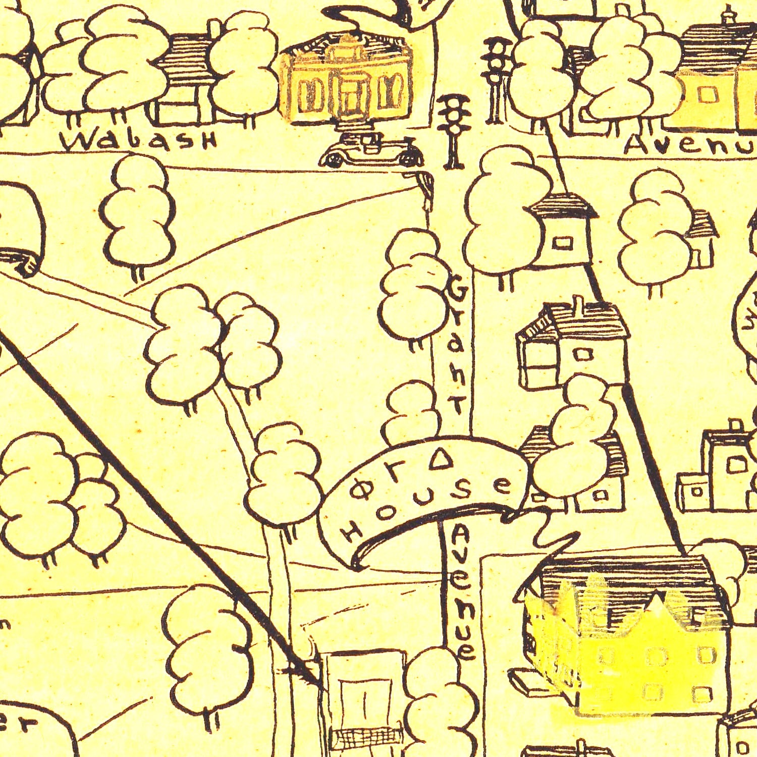 Vintage Map of Wabash College, 1928