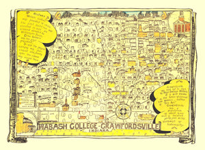 Vintage Map of Wabash College, 1928