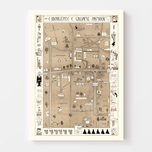 Vintage Map of Williams College, 1935