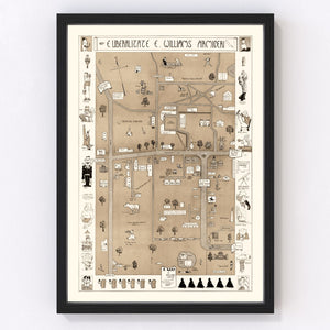 Vintage Map of Williams College, 1935