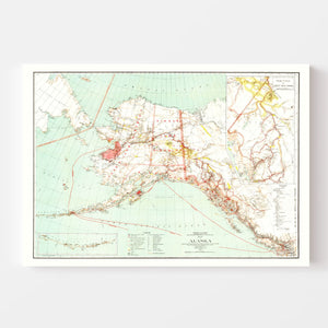 Vintage Map of Alaska 1898