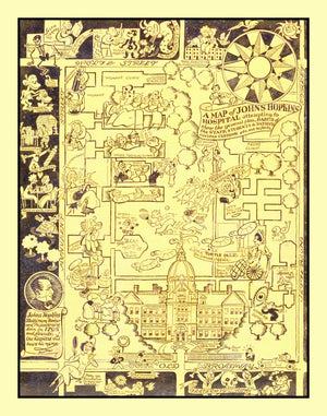 Vintage Map of Johns Hopkins Hospital, 1935