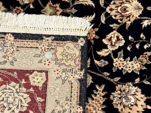 Sino Persian Rug 8x10, Black and Red, Floral Allover