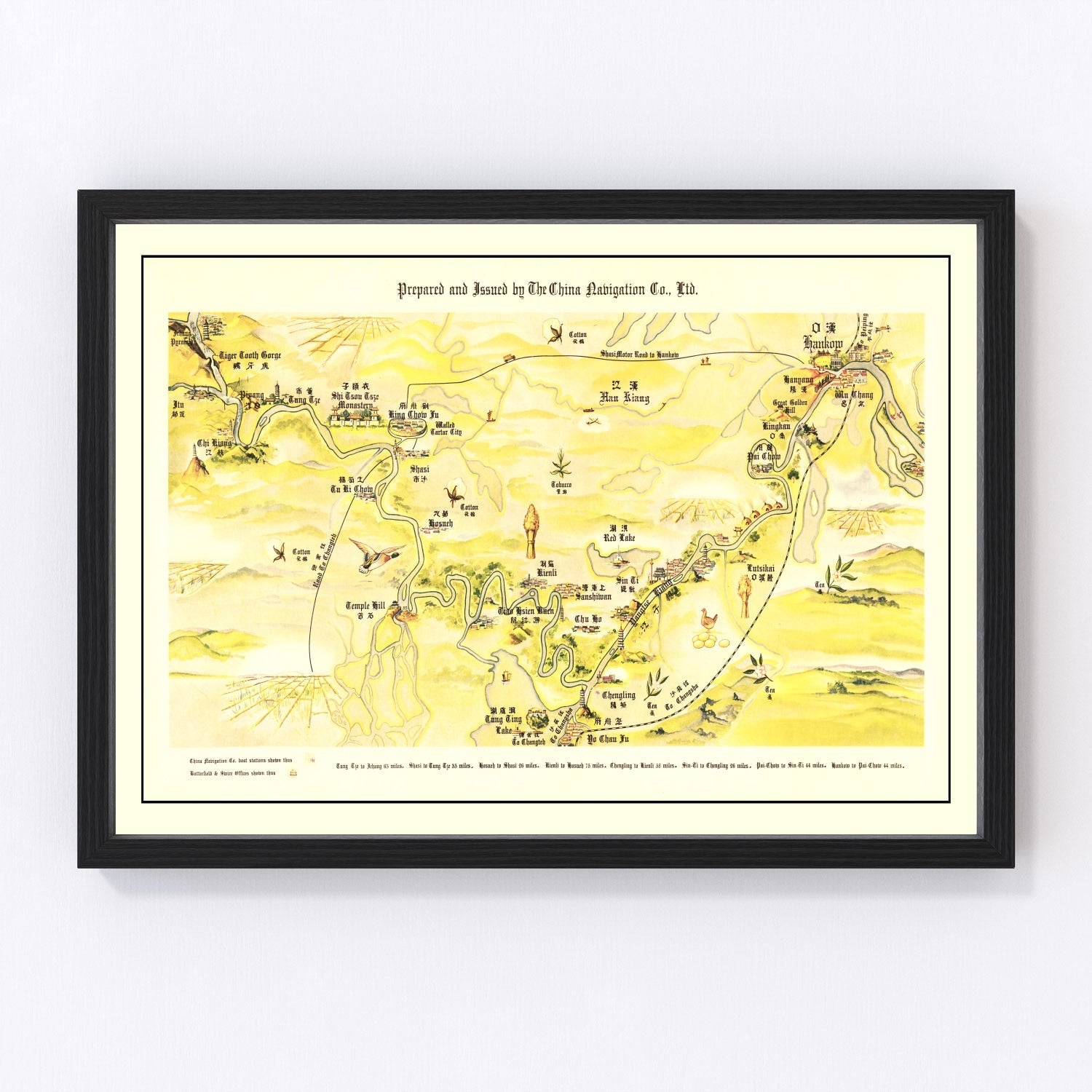 Vintage Map of Yangtze River Valley, 1930