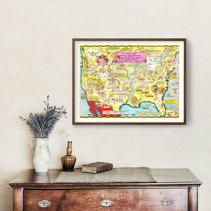 Vintage Map of United States 1932