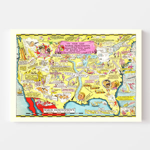 Vintage Map of United States 1932