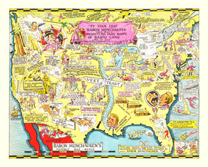 Vintage Map of United States 1932
