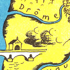 Vintage Map of St Maries de la Mer, 1938