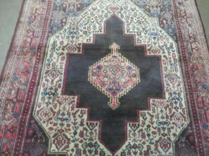 4' X 5' Antique Handmade India Floral Oriental Wool Rug Brown Vegetable Dyes