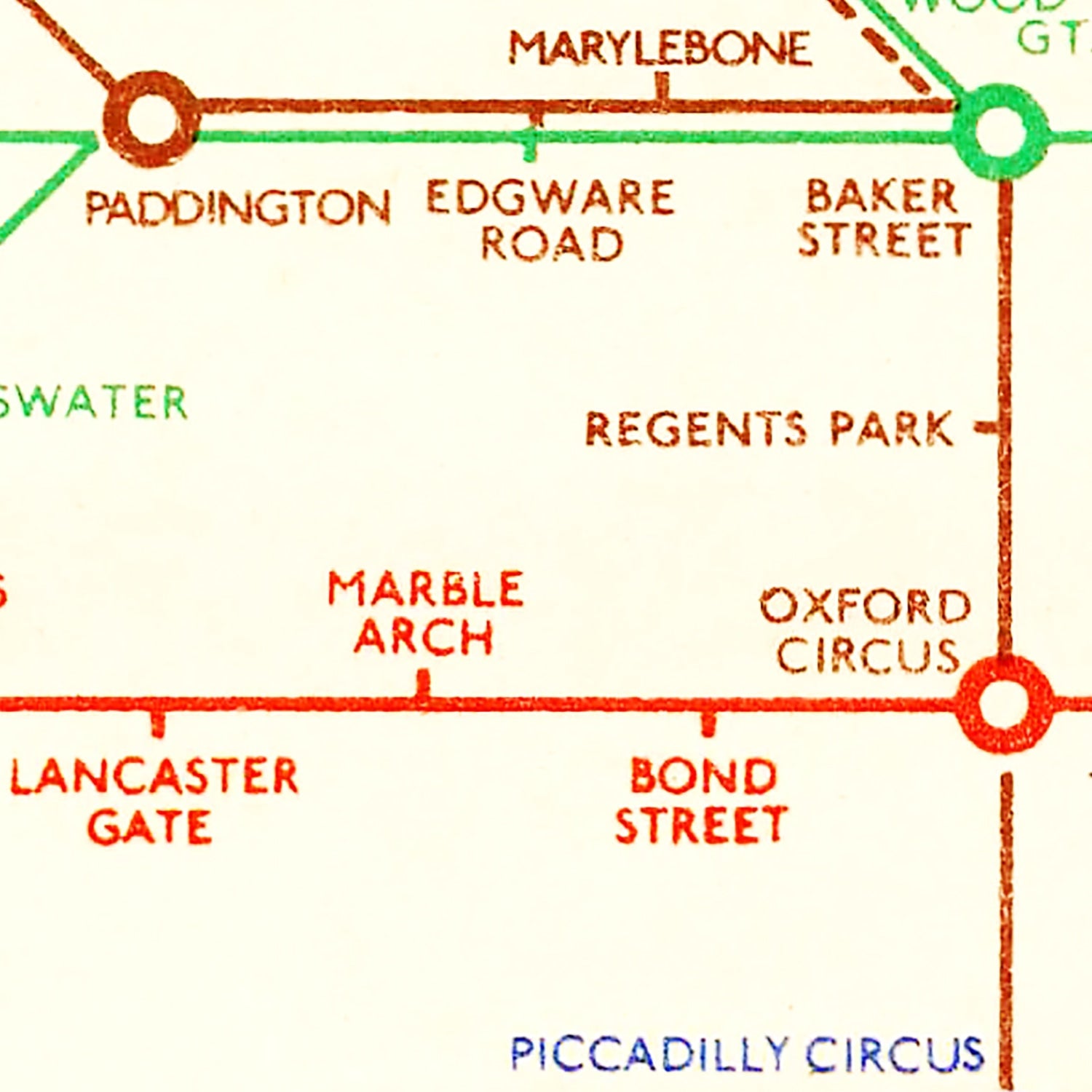 Vintage Railroad Map of London 1938