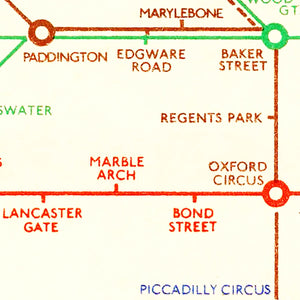 Vintage Railroad Map of London 1938