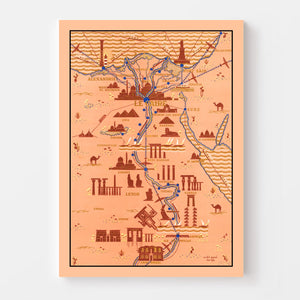 Vintage Map of Egypt 1937