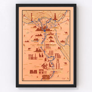 Vintage Map of Egypt 1937