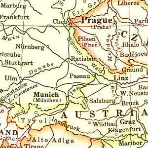 Vintage Map of Europe, 1926