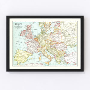 Vintage Map of Europe, 1926