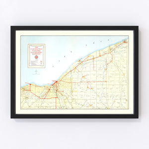 Vintage Map of Cleveland, Ohio 1926
