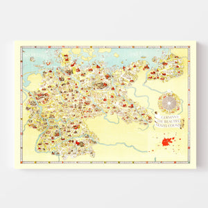 Vintage Map of Germany 1936