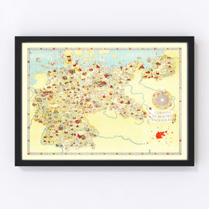Vintage Map of Germany 1936
