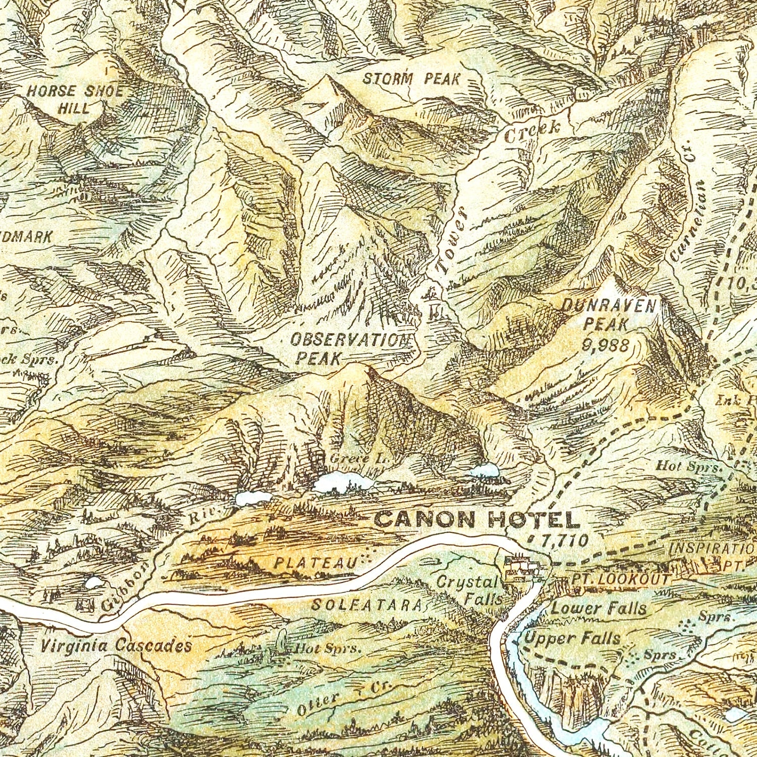 Vintage Map of Yellowstone National Park, 1895