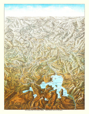 Vintage Map of Yellowstone National Park, 1895