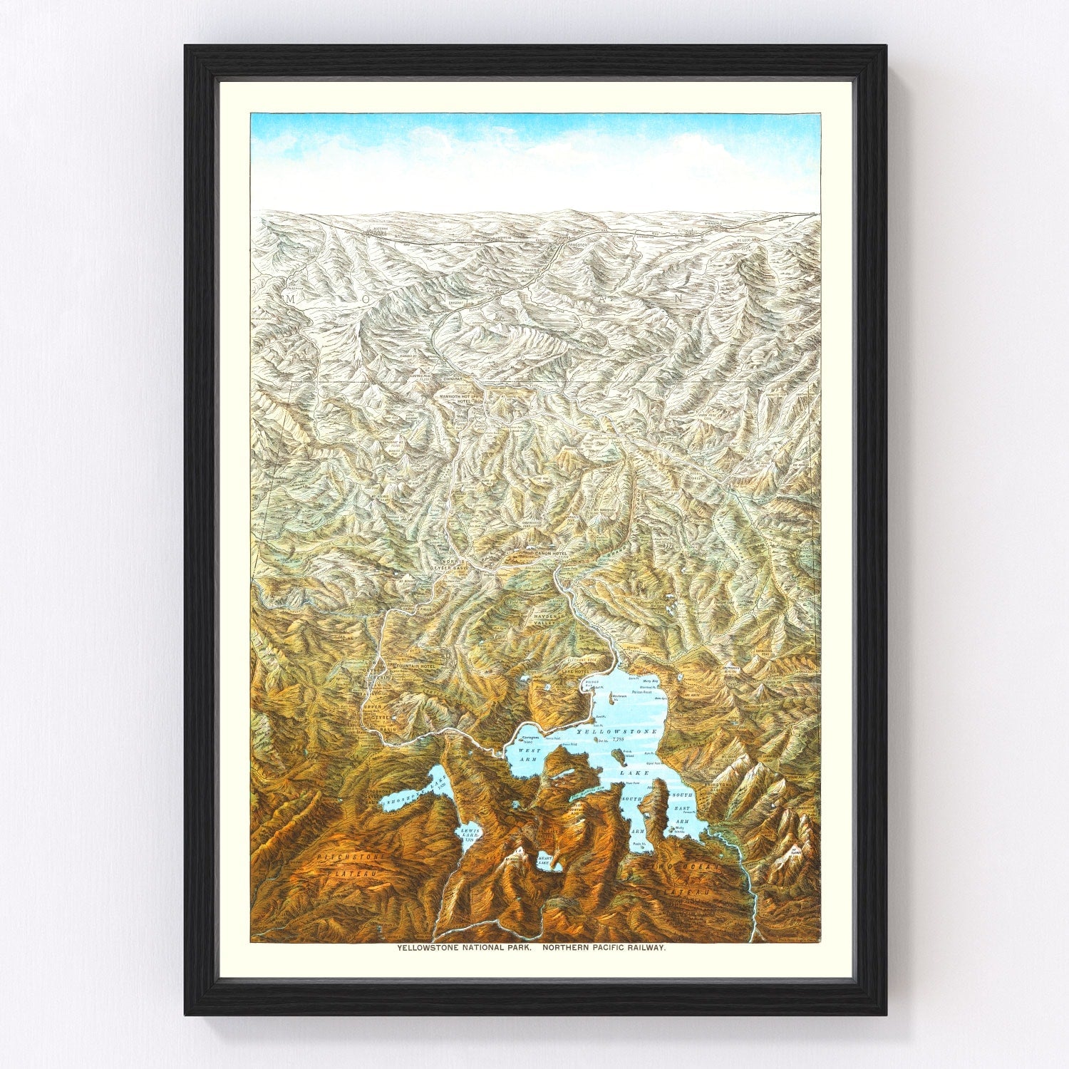 Vintage Map of Yellowstone National Park, 1895