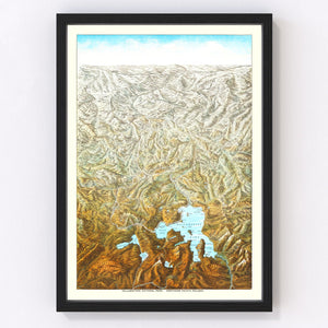 Vintage Map of Yellowstone National Park, 1895